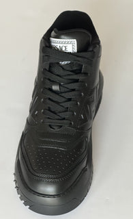 Versace Greca Leather High Top Black Sneakers 7 US (40 Eu) 1011349 IT NWT $1175