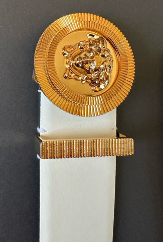 Versace Men’s Medusa-Buckle White Leather Belt 115 (46) Italy 1003873 New $575