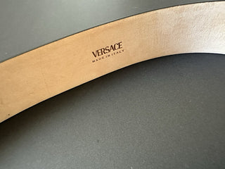 Versace Men’s Medusa-Buckle White Leather Belt 115 (46) Italy 1003873 New $575