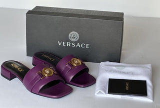 VERSACE Medusa Women's Plum Sandals 6 US (36 Euro) 1014748 Spain NIB $900