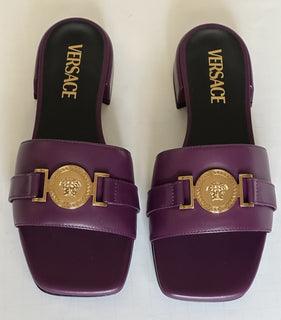 VERSACE Medusa Women's Plum Sandals 6 US (36 Euro) 1014748 Spain NIB $900