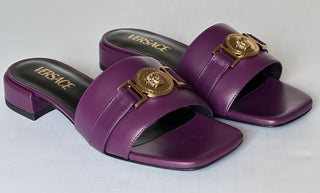 VERSACE Medusa Women's Plum Sandals 7 US (37 Euro) 1014748 Spain NIB $900