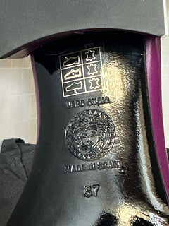 VERSACE Medusa Women's Plum Sandals 7 US (37 Euro) 1014748 Spain NIB $900