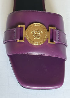 VERSACE Medusa Women's Plum Sandals 7 US (37 Euro) 1014748 Spain NIB $900