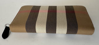 Burberry IP Check Large Zip Around Wallet Taupe Brown 8084560 NWT $630