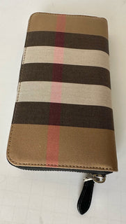 Burberry IP Check Large Zip Around Wallet Taupe Brown 8084560 NWT $630