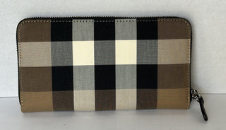 Burberry IP Check Large Zip Around Wallet Taupe Brown 8084560 NWT $630