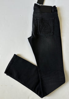 Versace Men’s Black Stretch Stone Washed Denim Jeans Size 33 US 1011835 NWT $950