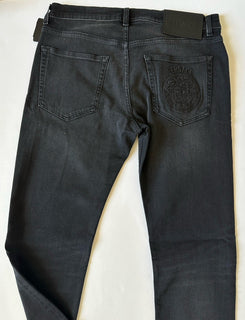 Versace Men’s Black Stretch Stone Washed Denim Jeans Size 33 US 1011835 NWT $950