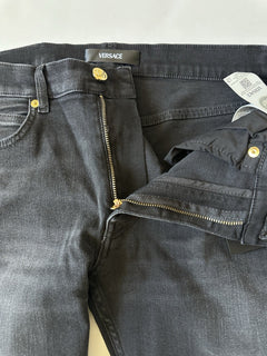 Versace Men’s Black Stretch Stone Washed Denim Jeans Size 33 US 1011835 NWT $950