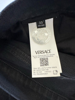 Versace Men’s Black Stretch Stone Washed Denim Jeans Size 33 US 1011835 NWT $950