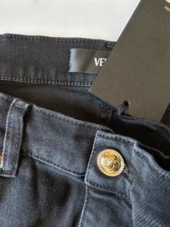 Versace Men’s Black Stretch Stone Washed Denim Jeans Size 33 US 1011835 NWT $950