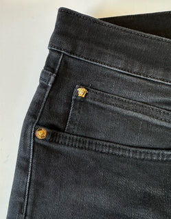 Versace Men’s Black Stretch Stone Washed Denim Jeans Size 33 US 1011835 NWT $950