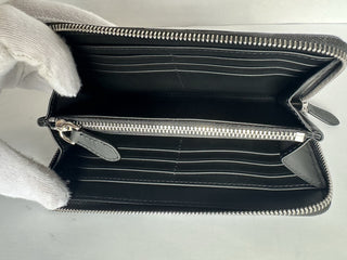 Burberry Navy/Grey IP Check Large Zip Around Wallet 80840631 NWT $630