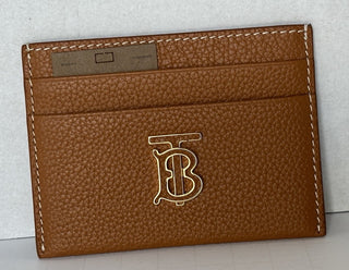 Burberry Warm Russet Brown TB Leather Card Case 80623791 Made in Italy NWT $330