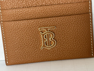 Burberry Warm Russet Brown TB Leather Card Case 80623791 Made in Italy NWT $330