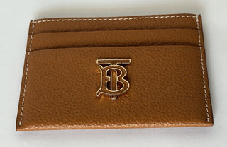 Burberry Warm Russet Brown TB Leather Card Case 80623791 Made in Italy NWT $330