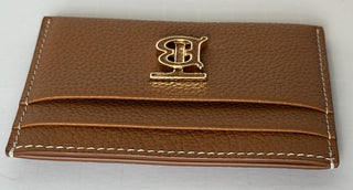 Burberry Warm Russet Brown TB Leather Card Case 80623791 Made in Italy NWT $330