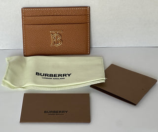 Burberry Warm Russet Brown TB Leather Card Case 80623791 Made in Italy NWT $330