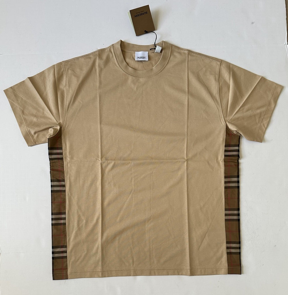 Burberry Caris Check Soft Fawn T-shirt M (Oversized) 8085110 NWT $480