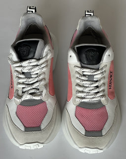 Versace Low Top Womens Leather/Fabric Pink Sneakers 10 US (40) 1011941 NWT $825