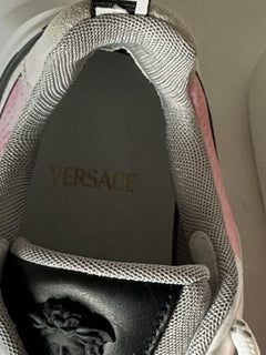 Versace Low Top Womens Leather/Fabric Pink Sneakers 10 US (40) 1011941 NWT $825