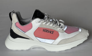 Versace Low Top Womens Leather/Fabric Pink Sneakers 10 US (40) 1011941 NWT $825