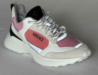 Versace Low Top Womens Leather/Fabric Pink Sneakers 10 US (40) 1011941 NWT $825