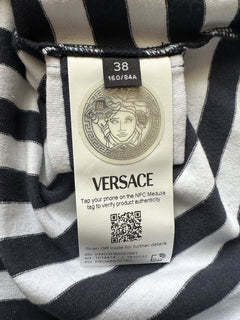 Versace Nautical Stripe T-shirt Size 38 Euro Made in Portugal 1014414 NWT $650