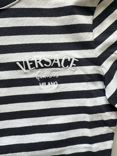 Versace Nautical Stripe T-shirt Size 40 Euro Made in Portugal 1014414 NWT $650