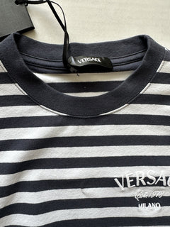 Versace Nautical Stripe T-shirt Size 40 Euro Made in Portugal 1014414 NWT $650