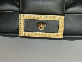 Versace Quilted Calf Leather Black Small Shoulder Bag 1014521 Italy NWT $1700
