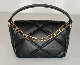 Versace Quilted Calf Leather Black Small Shoulder Bag 1014521 Italy NWT $1700