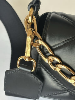 Versace Quilted Calf Leather Black Small Shoulder Bag 1014521 Italy NWT $1700