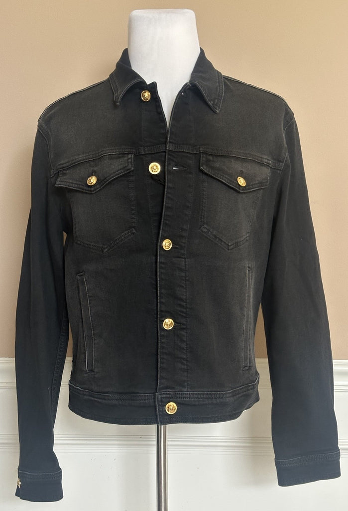 Versace Men’s Blouson Denim Black Stretch Jacket L (50) 1011834 NWT $1650