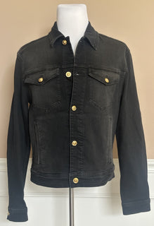 Versace Men’s Blouson Denim Black Stretch Jacket L (50) 1011834 NWT $1650