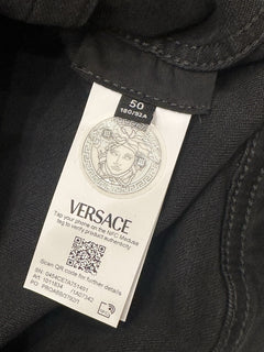 Versace Men’s Blouson Denim Black Stretch Jacket L (50) 1011834 NWT $1650