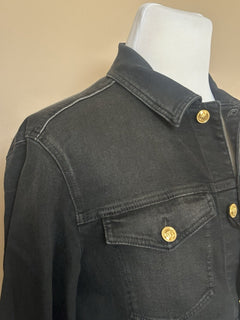 Versace Men’s Blouson Denim Black Stretch Jacket L (50) 1011834 NWT $1650
