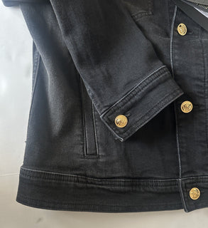 Versace Men’s Blouson Denim Black Stretch Jacket L (50) 1011834 NWT $1650