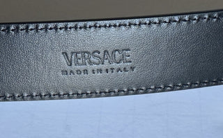 Versace Medusa-Buckle Burgundy Slim Leather Belt 100 (40) IT 1012369 NWT $500