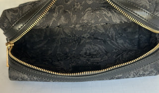 Versace Fabric Barocco Jacquard Black Beauty Pouch 1013925 NWT $575