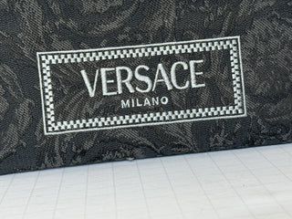 Versace Fabric Barocco Jacquard Black Beauty Pouch 1013925 NWT $575