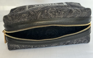 Versace Fabric Barocco Jacquard Black Beauty Pouch 1013925 NWOT $575