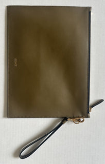Versace Medusa Head Leather Large Pouch Clutch Olive Green 1010525 IT NWOT $750