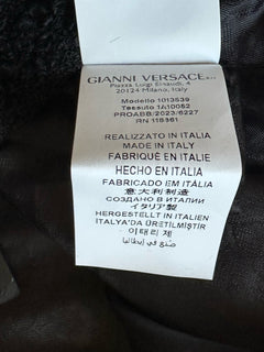 Versace Boucle Tweed Mini Skirt Black 40 Euro Italy 1013539 NWT $1550