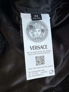Versace Boucle Tweed Mini Skirt Black 42 Euro Italy 1013539 NWT $1550