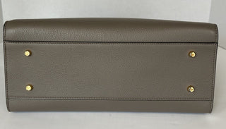 Versace Virtus Grainy Calf Leather Grey Large Top Handle Bag 1005961 IT NWT