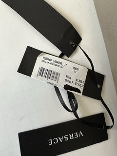 Versace Virtus Grainy Calf Small Grey Top Handle Bag 1005960 IT NWT $1825