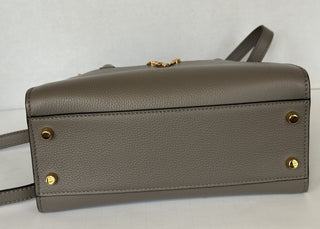 Versace Virtus Grainy Calf Small Grey Top Handle Bag 1005960 IT NWT $1825