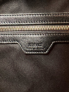Versace Greca Large Quilted Goddess Calf Leather Black Tote Bag 1011570 IT New